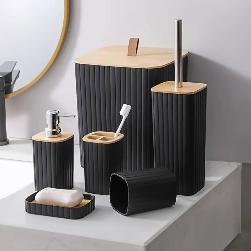 🪥🫧🧼🛁 Set Utensilios x 6 Dispensador Jabón Papelera🪥🫧🧼🛁